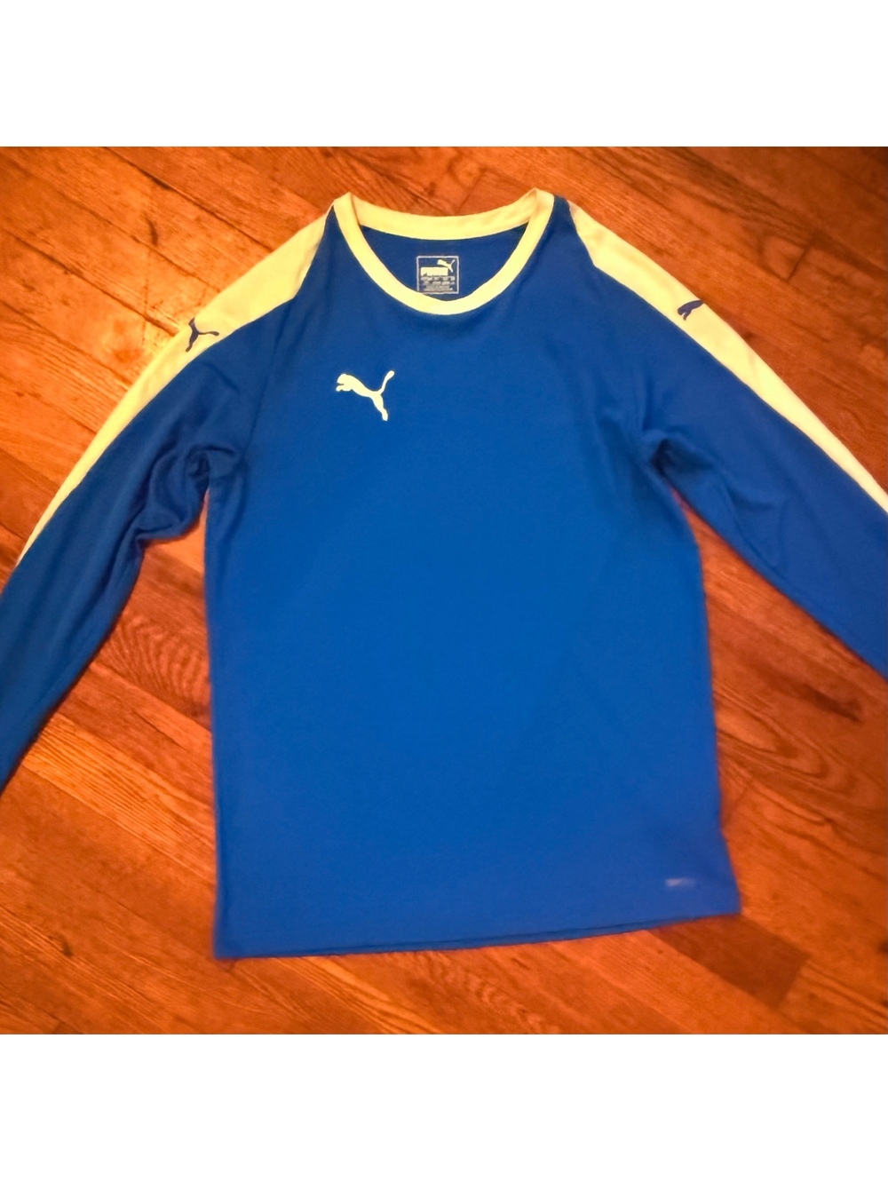 Blokecore  Puma Soccer Jersey Long Sleeve Blue Athletic Gym Shirt